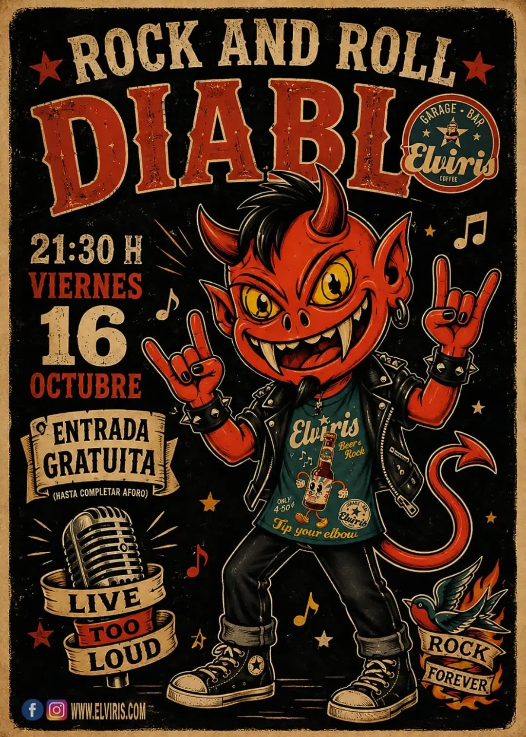 Rock and Roll Diablo en Garage Bar Elviris